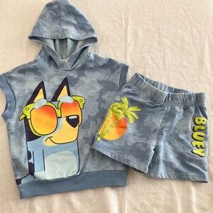Bluey summer set sleeveless top shorts 2T